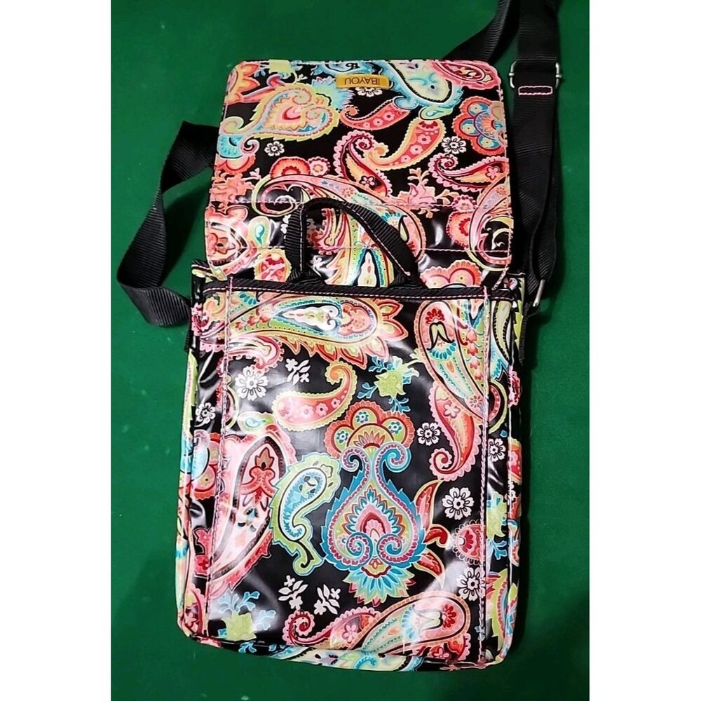 Hadiki Bayou Paisley Sling Crossbody Purse Shoulder Bag Adjustable Strap EUC - Picture 12 of 16
